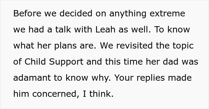 Text discussing a woman’s marriage ending due to her refusal to sacrifice her life for a baby and child support concerns. Text discussing a woman’s marriage ending due to her refusal to sacrifice her life for a baby and child support concerns.