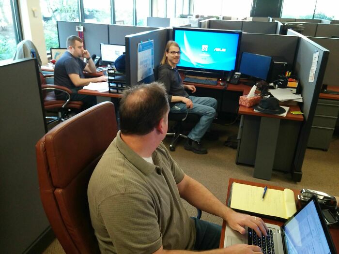 My Boss Gave My Coworker A New Monitor. He Didn't Get Caught Doing Anything, He's Just Blind As Hell