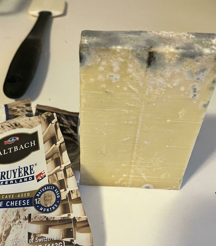 Just Getting Ready To Cook Valentine’s Day Dinner And Opened The Block Of Cheese I Bought Today