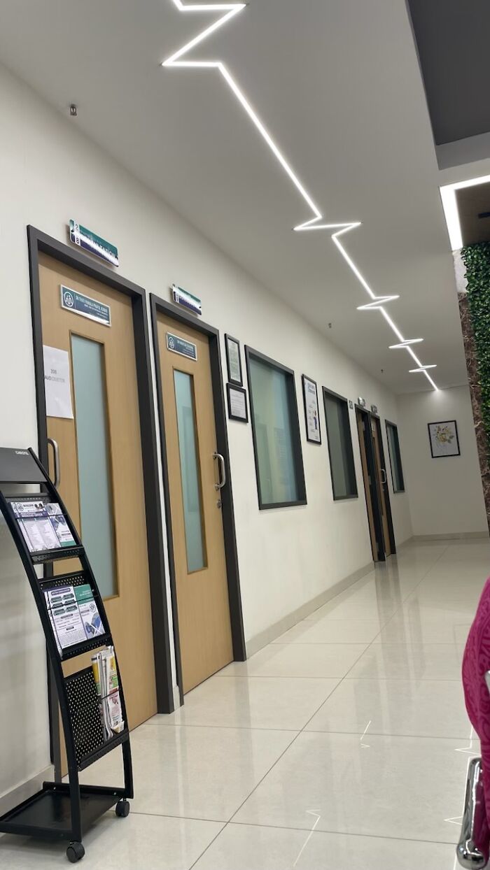 The Ceiling Lights In This Medical Test Lab Are In The Form Of Electrocardiogram