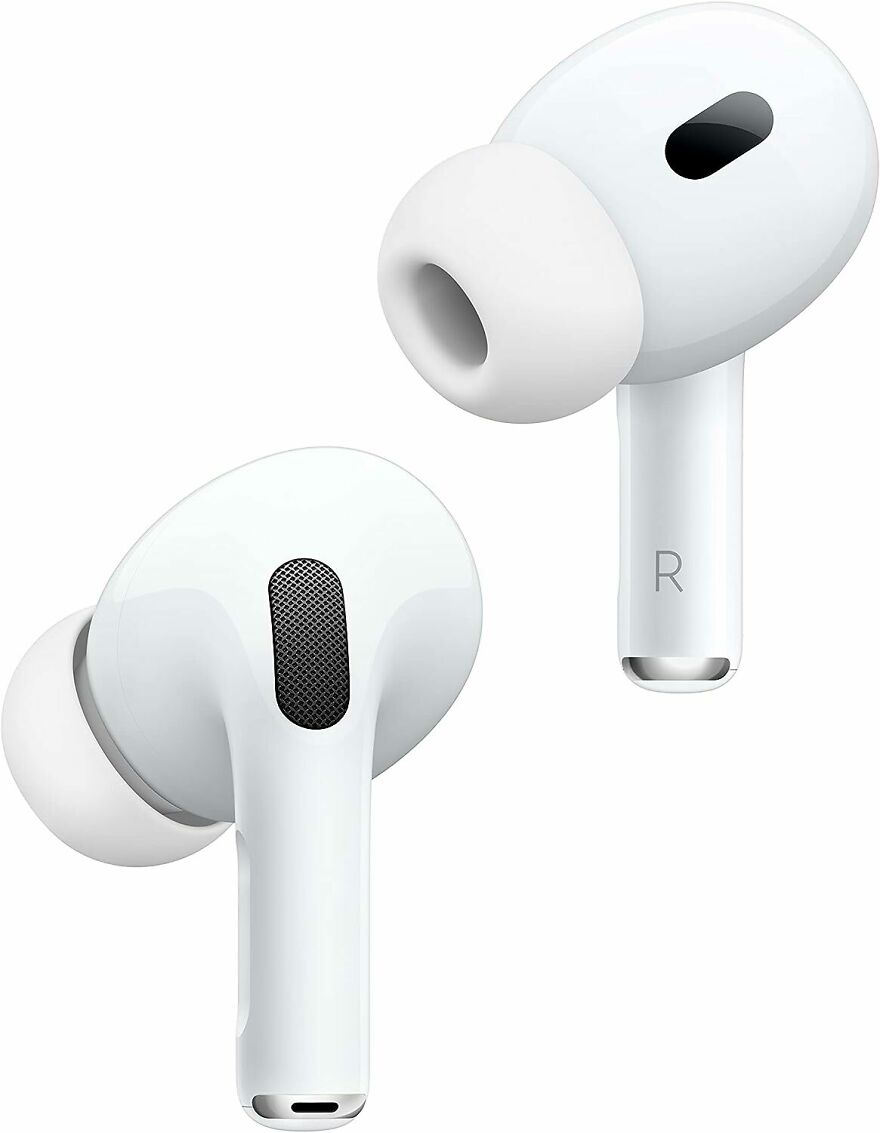 Apple AirPods Pro (2nd Generation) Wireless Earbuds, Up To 2x More Active Noise Cancelling, Adaptive Transparency, Personalized Spatial Audio, Magsafe Charging Case, Bluetooth Headphones For iPhone