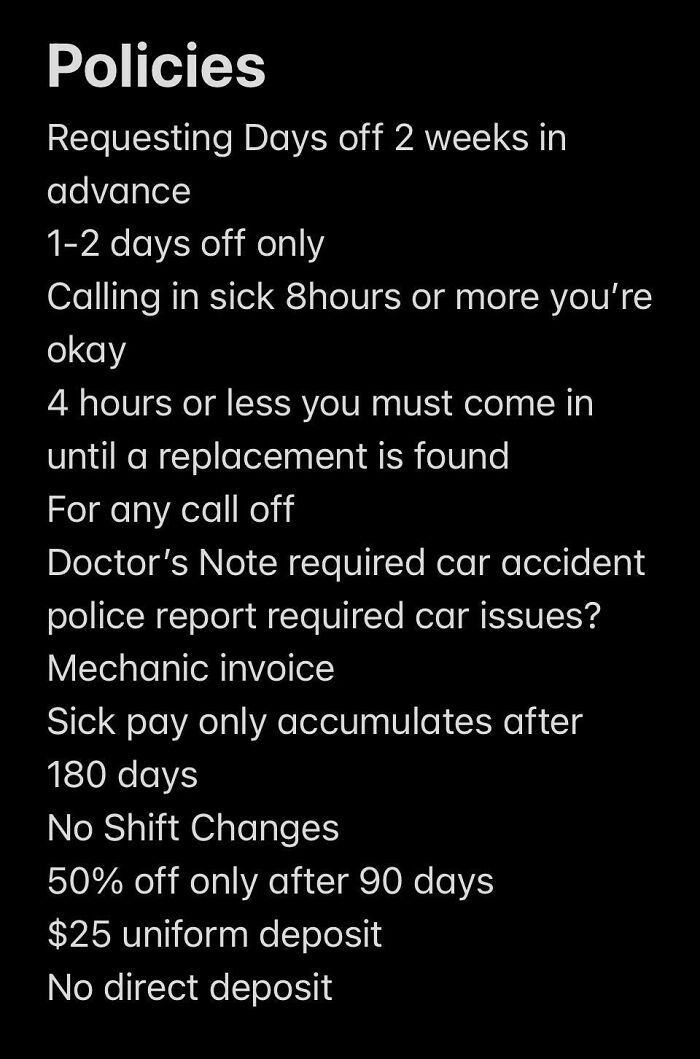 Policies At My New Job