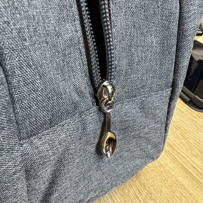 The Zip On My New Lunch Bag Is A Tiny Spoon