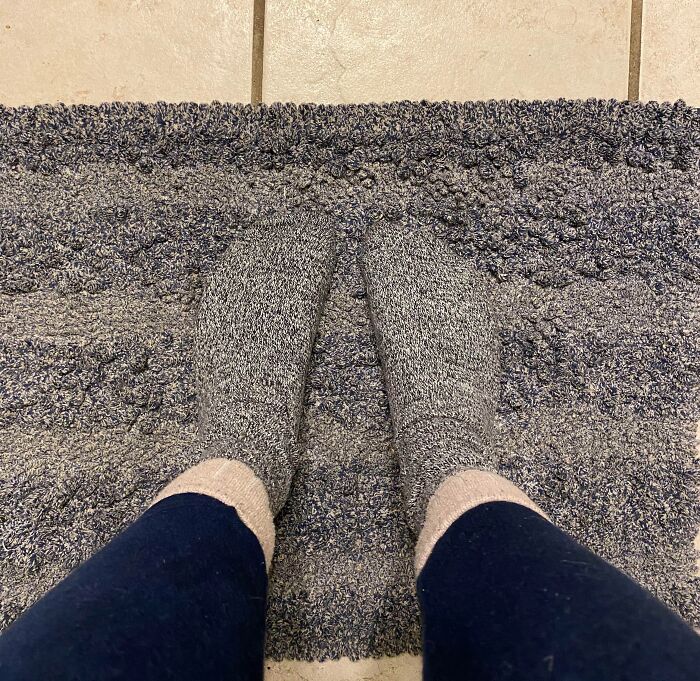 My Socks On The Bathroom Rug