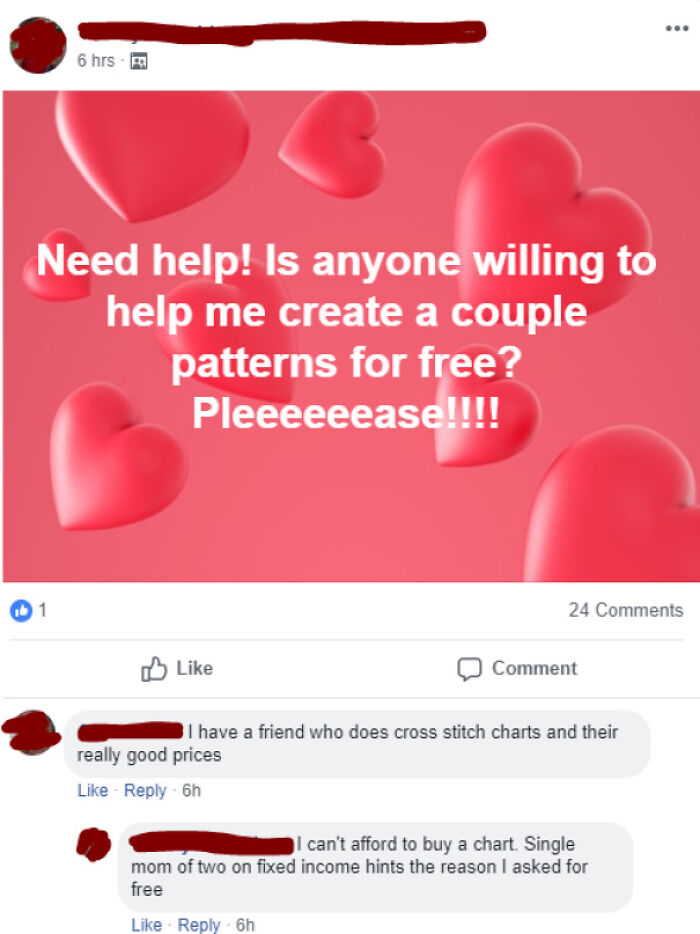 But They're A Single Mom Of Two! Cross Stitch Group I'm On, Designing Patterns Is No Different To An Artist Commission