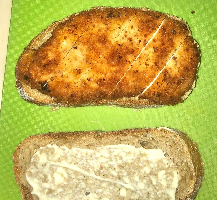 This Bit Of Schnitzel Fits Perfectly On The Bread