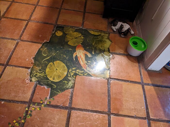 It Was Either This Or Thousands Of Dollars To Replace The Whole Floor, They Don't Make Tile Like That Anymore