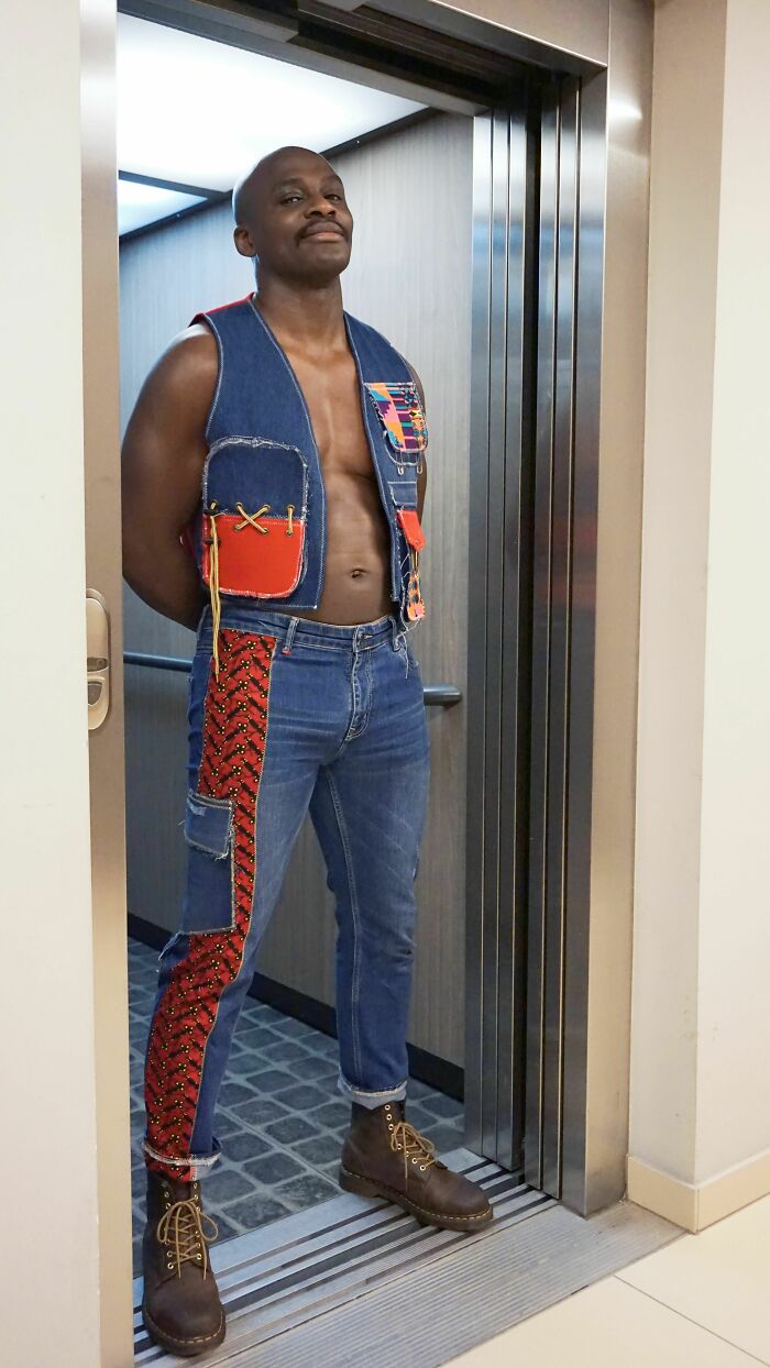 Upcycled/Patched/Jeans & Ankara