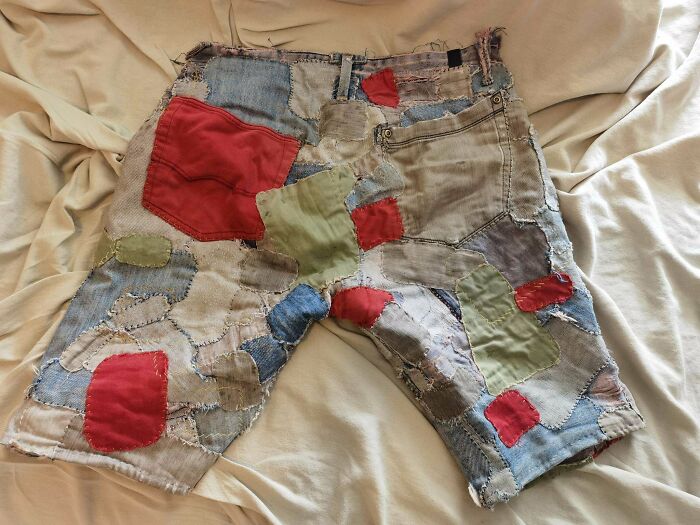 A Decade Of Repairs. We've Been Through A Lot Together. They Were Once Pants