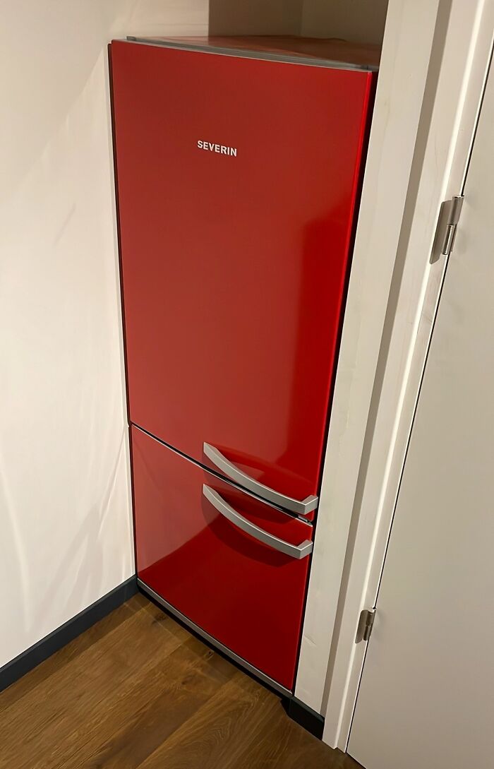 Initially This Space Was Reserved For A Coat Rack, But Happened To Be A Perfect Fit For My Old Fridge