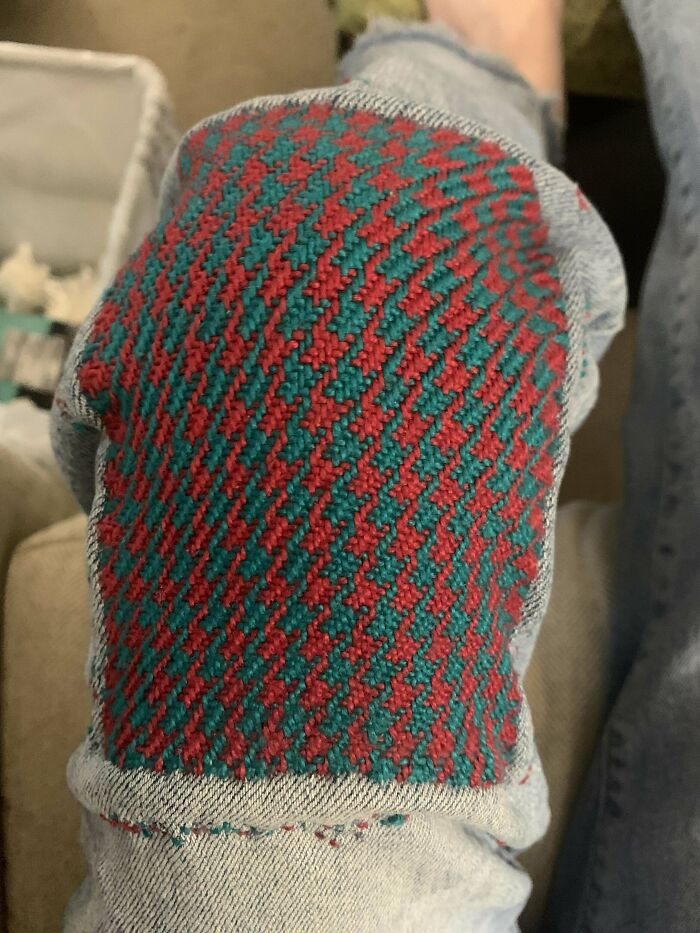 I Maybe Went A Little Overboard With Darning, But I’m Pleased With This Patch