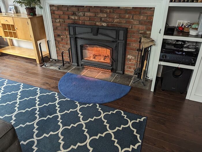 The Way The Sunlight Shined Through My Window Makes It Look Like A Fire In The Fireplace