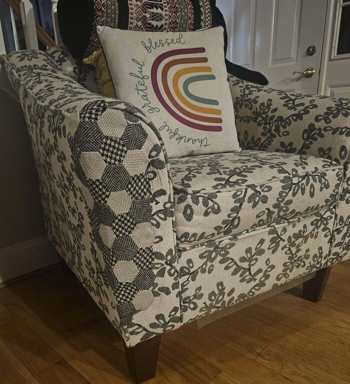 The Cats Clawed Up The Side Of The Chair, I Think You Guys Will Like How My Mom Fixed It Up