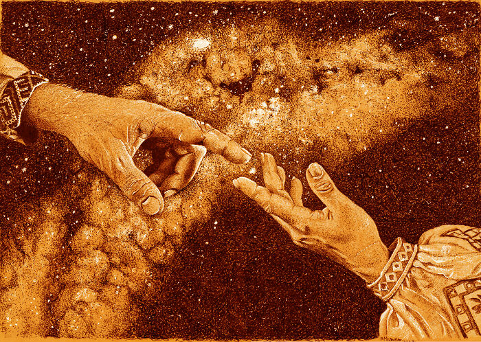 Dot Drawing Of Cossacks' Hands