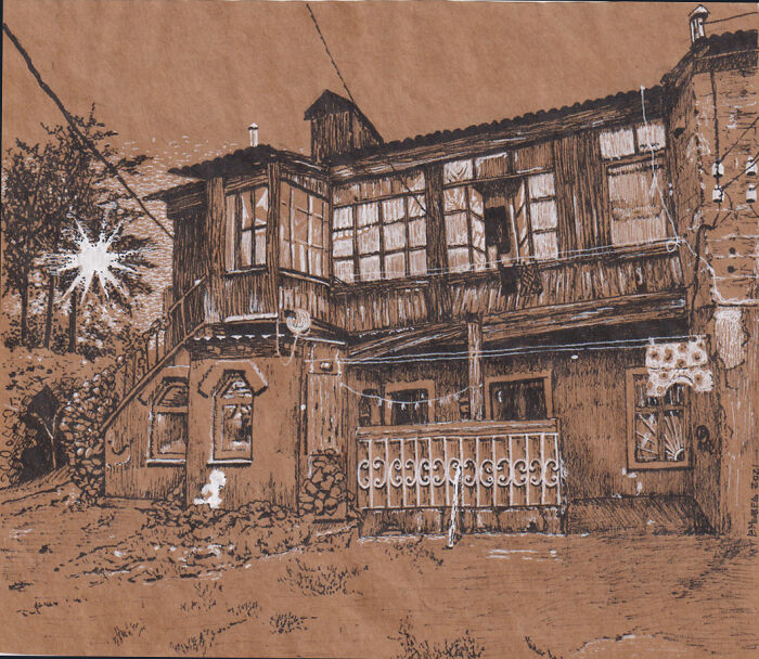 Dot Drawing Of A House