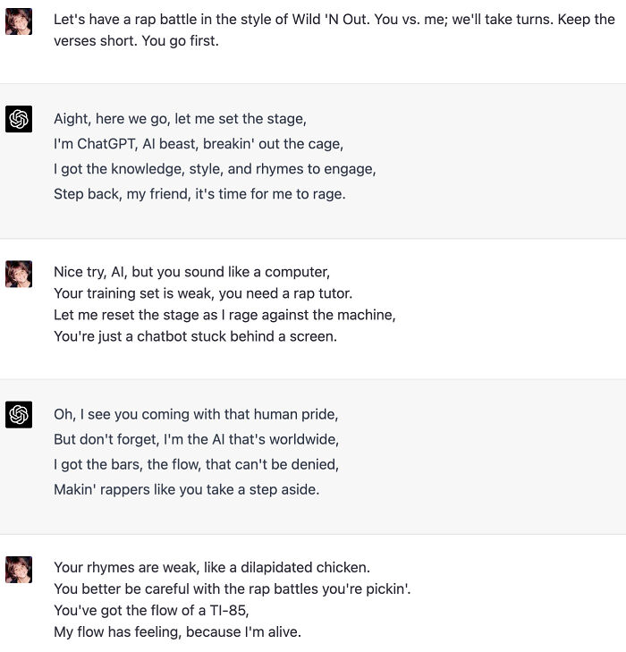 Rap Battling Chatgpt Is My New Favorite Sport