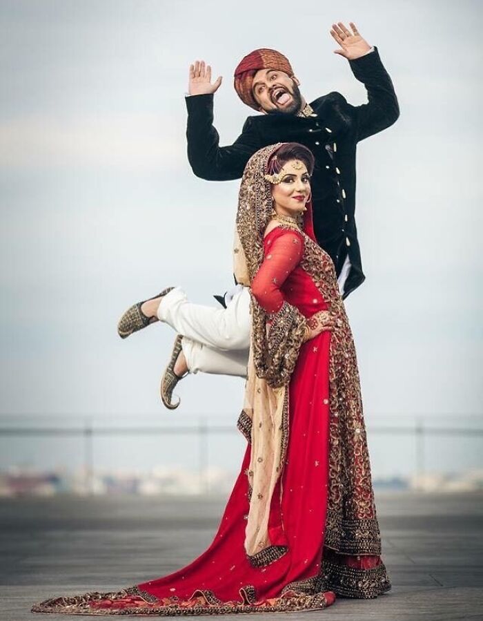 Decided To Photobomb My Wife During Our Wedding Photoshoot Last Month