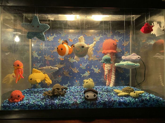 A mi mejor amiga se le suelen morir los peces sin querer, así que le hice estos que no se mueren