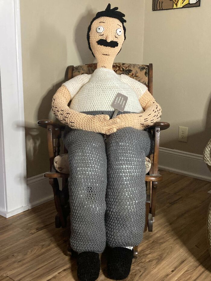 I Crocheted This Life Size Bob Belcher To Take A “Family Photo” With My Burger Babies 🍔💖