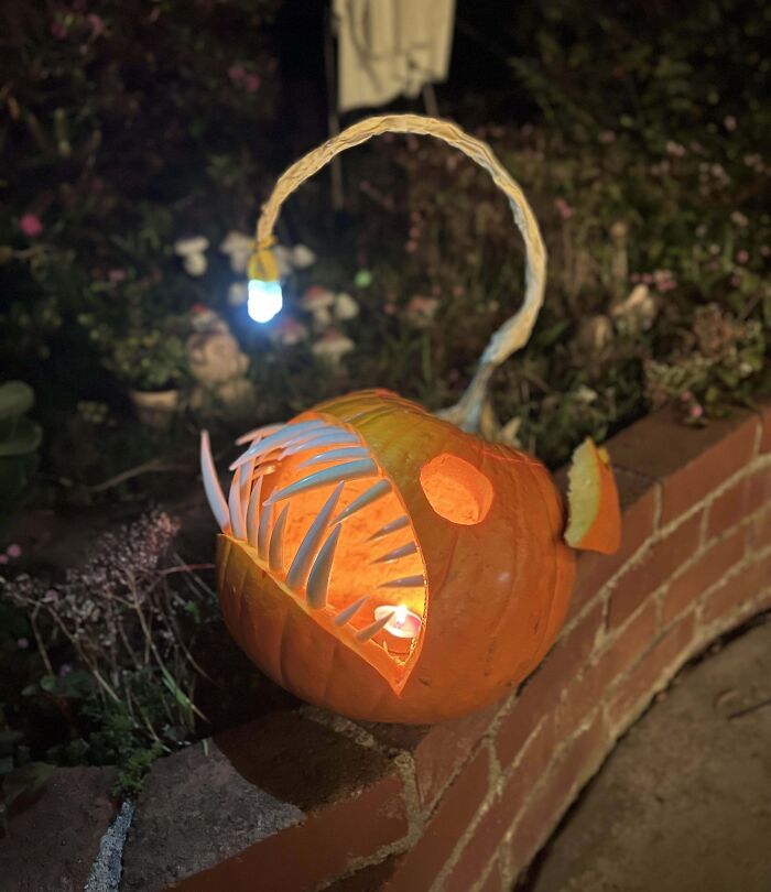 My Kid Is Obsessed With Sea Life. This May Be The Coolest Pumpkin I’ve Ever Carved
