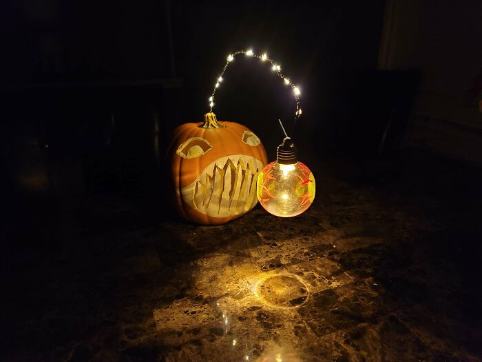 My Take On An Angler Fish Pumpkin Carving