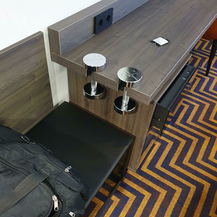 These Complimentary (?) Dumbbells In My Hotel Room