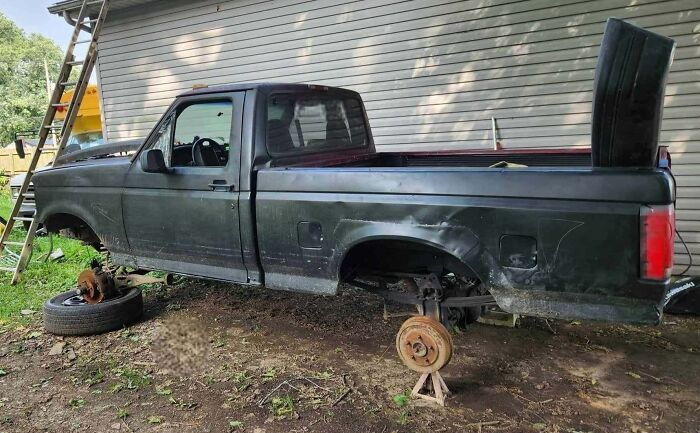 My Neighbor Asked To Park His Truck By The Garage For A Couple Of Weeks. It's Been Almost Two Months, And Yesterday He Removed The Wheels