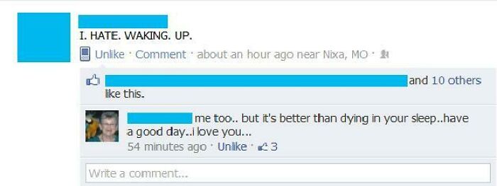 My Friend's Grandma Commented On Her Status