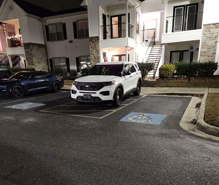 How The Cop That Lives In My Complex Parks Every Day