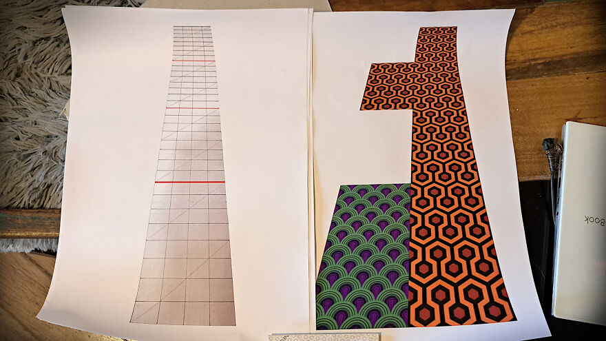 I Recreated The Famous Hallway Out Of Stephen King's "The Shining" As A Book Nook