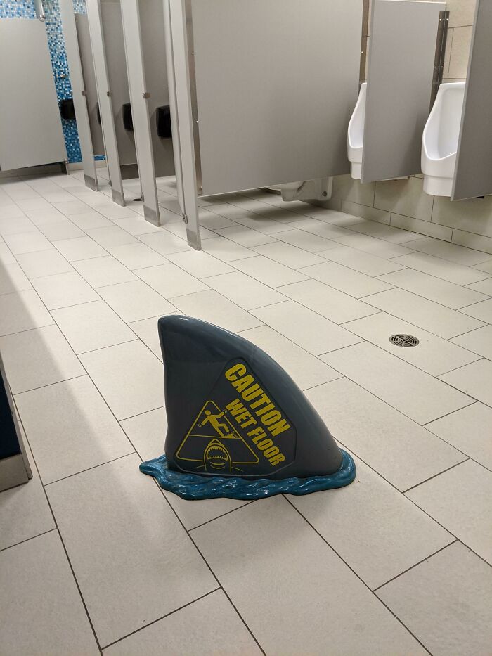 This Wet Floor Sign At The Toronto Aquarium