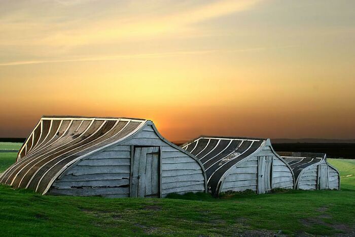 Cabañas hechas con barcos reciclados, Inglaterra