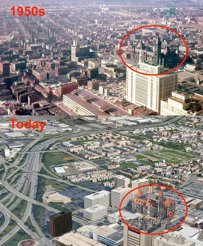 Cincinnati 1950s vs. Today