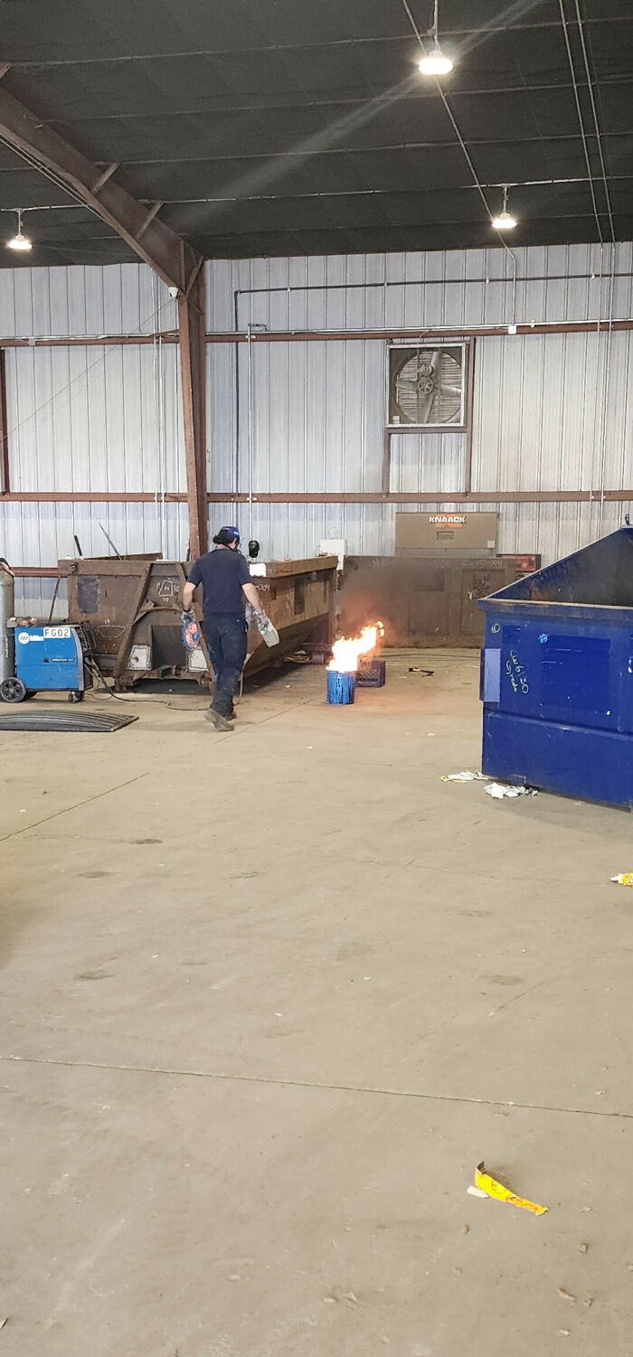 Someone Was Welding Next To The Paint Bucket