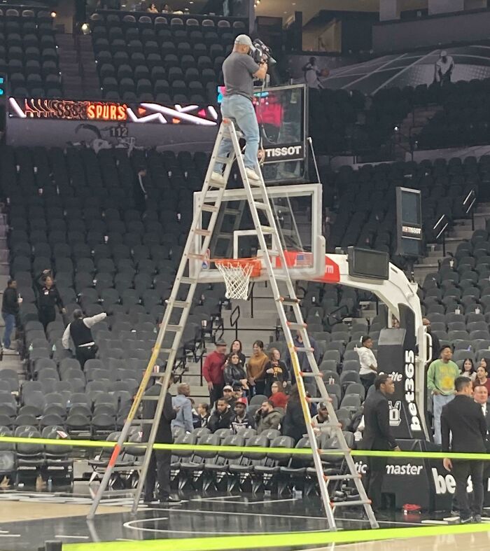 At Least He’s Not On The Top Two Rungs…lol