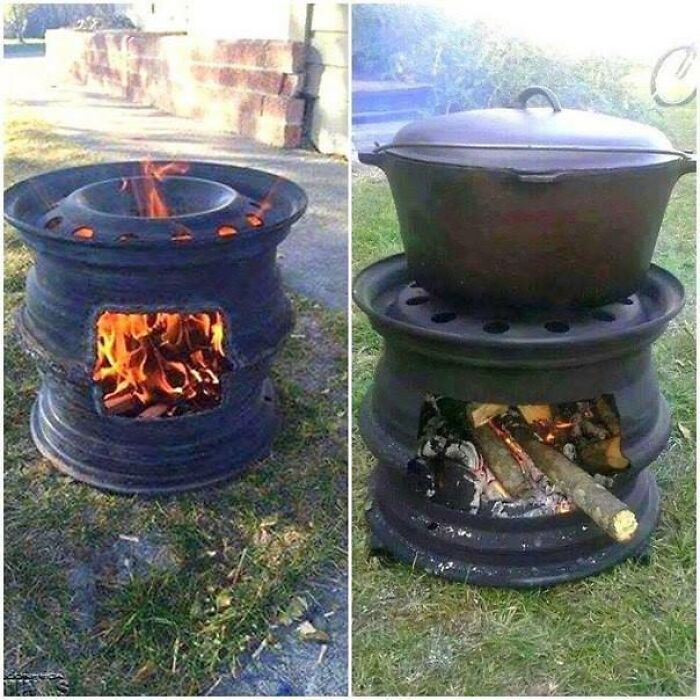 DIY: How To Make A Fire Pit BBQ Out Of Old Car Rims
