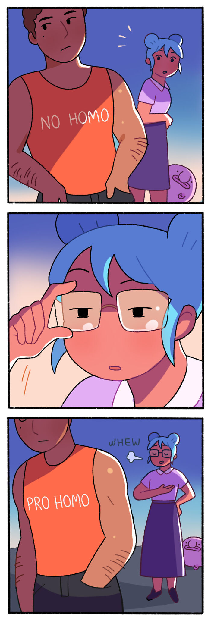 A Comic About A Guy Wearing "Pro Homo" T-Shirt