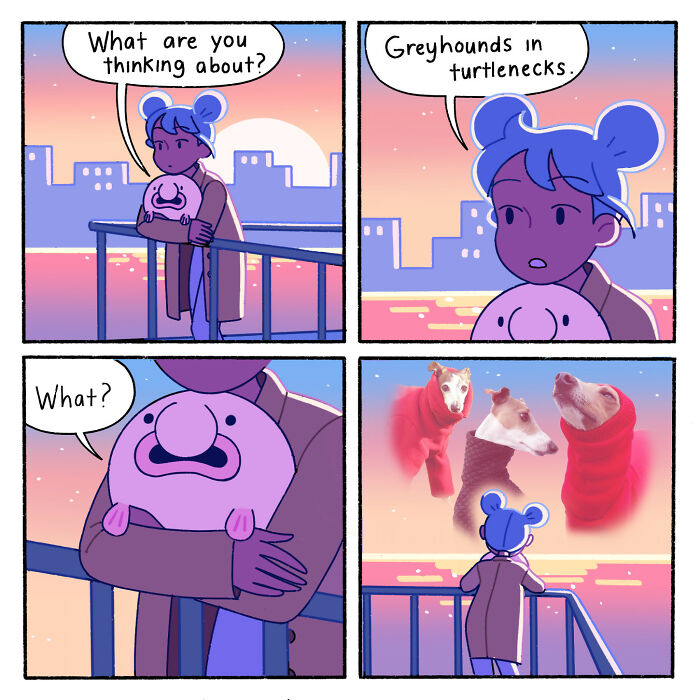 A Comic About Greyhounds In Turtlenecks