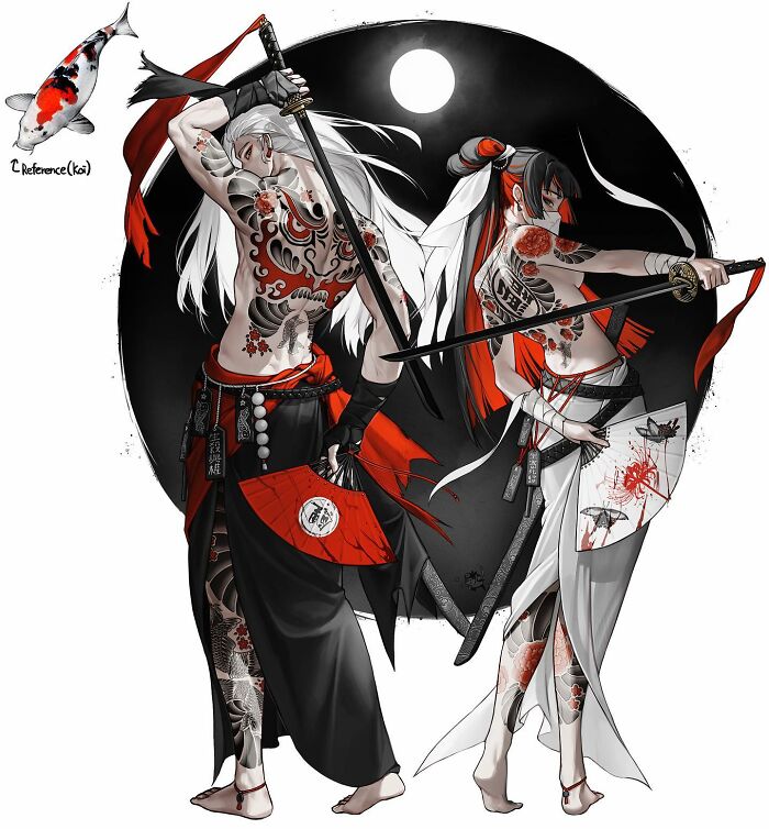 Koi inspired anime character