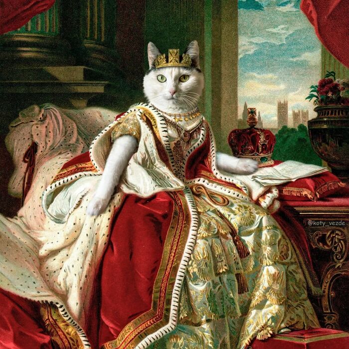 A classical painting of a cat by Galina Bugaevskaya
