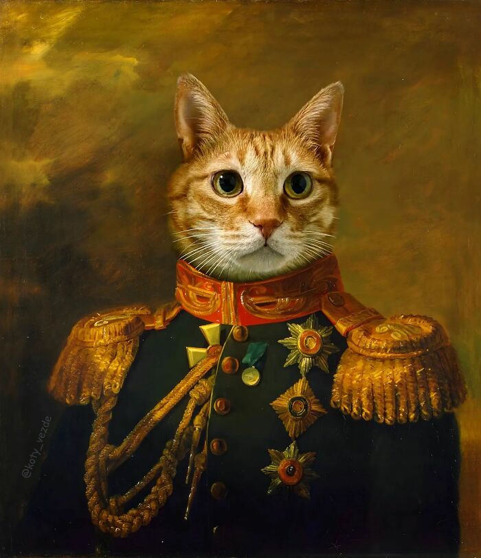 A classical painting of a cat by Galina Bugaevskaya