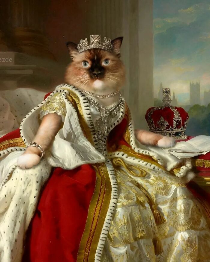 A classical painting of a cat by Galina Bugaevskaya