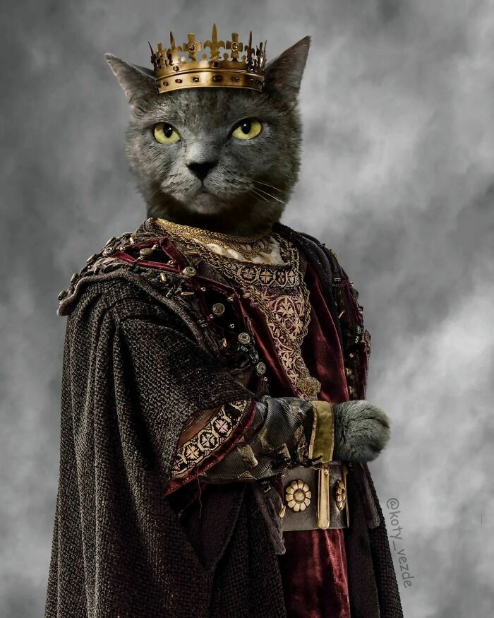 A classical painting of a cat by Galina Bugaevskaya