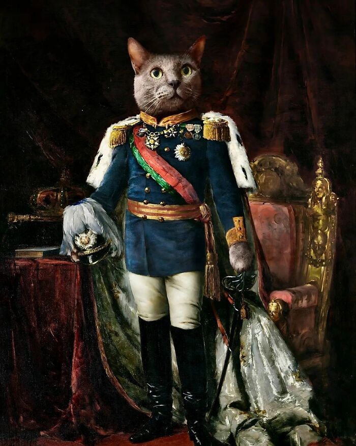 A classical painting of a cat by Galina Bugaevskaya