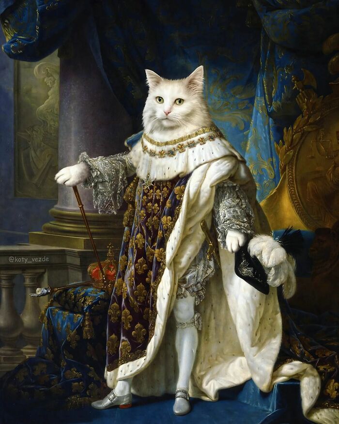 A classical painting of a cat by Galina Bugaevskaya