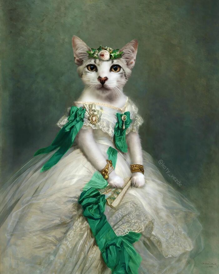 A classical painting of a cat by Galina Bugaevskaya