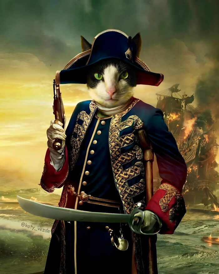 A classical painting of a cat by Galina Bugaevskaya