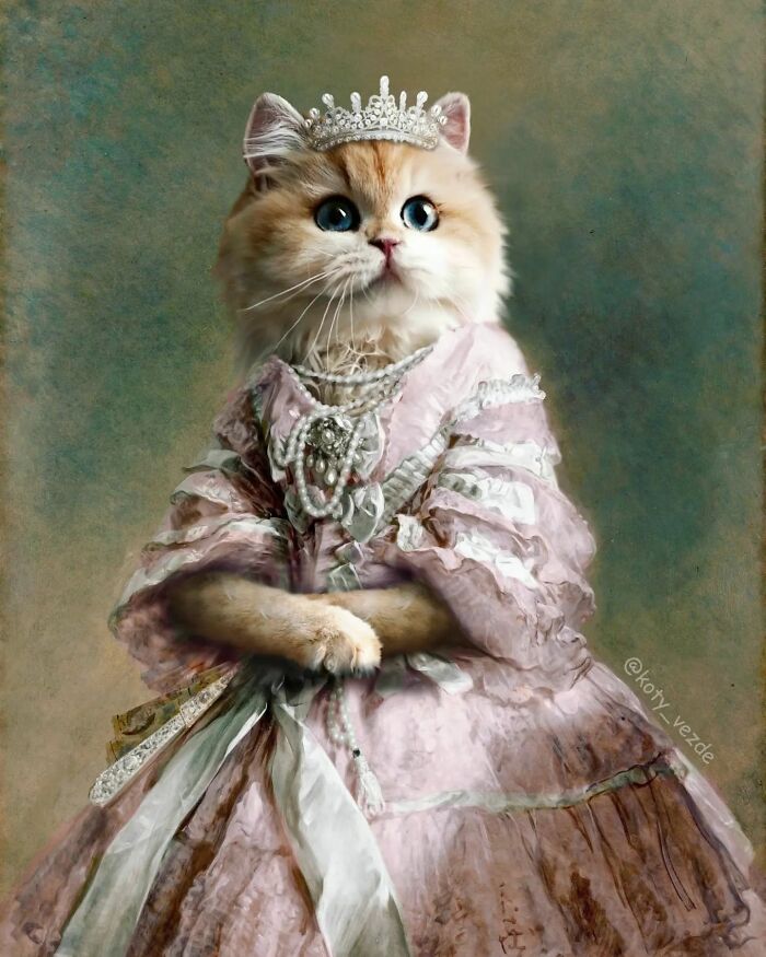 A classical painting of a cat by Galina Bugaevskaya