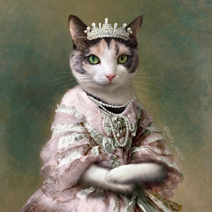 A classical painting of a cat by Galina Bugaevskaya