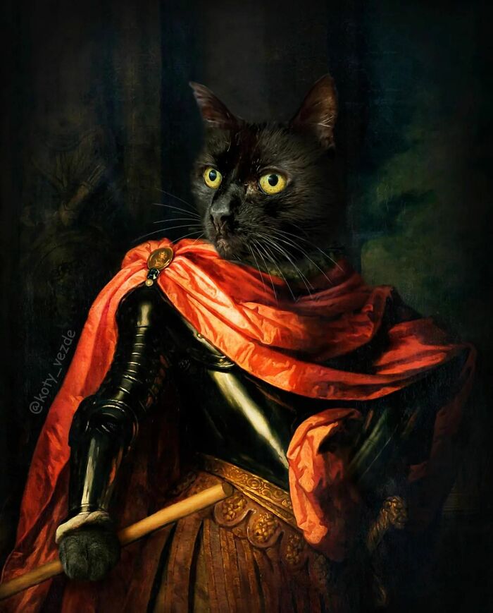 A classical painting of a cat by Galina Bugaevskaya